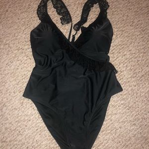 Lace Trim Bathing Suit